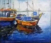 Farrukh Naseem, 12 x 14 Inch, Acrylic on Canvas, Seascape Painting,AC-FN-063
